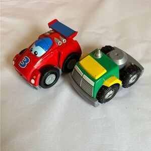 Mega Bloks Tiny 'n Tuff Buildables Racing Rony Race Car & truck hauler vehicle
